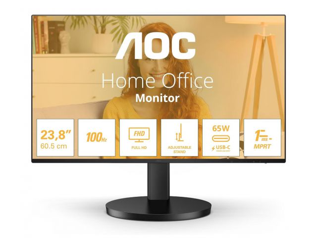 Monitor LED 23,8" AOC 24B3CF2, HDMI, USB-C, HAS, USB, zvučnik
