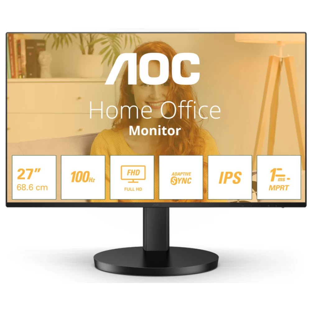 Monitor LED 27" AOC IPS 27B3HA2, VGA, HDMI, zvučnik, 100Hz
