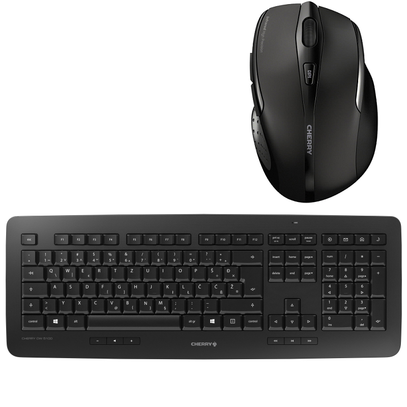 Tipkovnica Cherry DW-5100 bežična tipkovnica + miš, crna