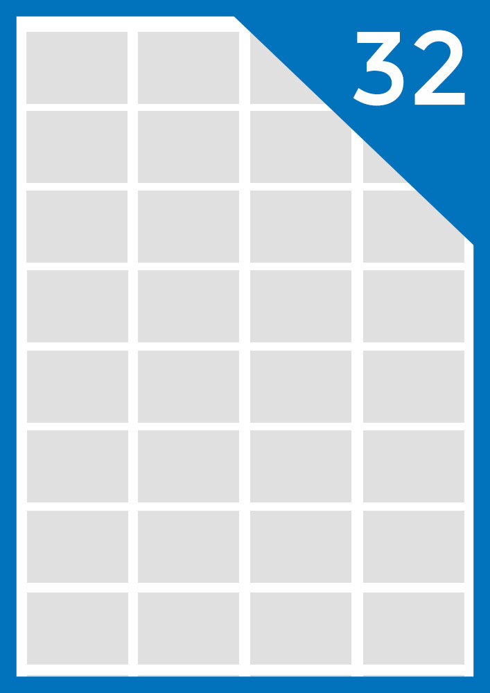 ETIKETE A4 47 x 35 mm,32-1, 32 na listu, pakiranje 100 listova