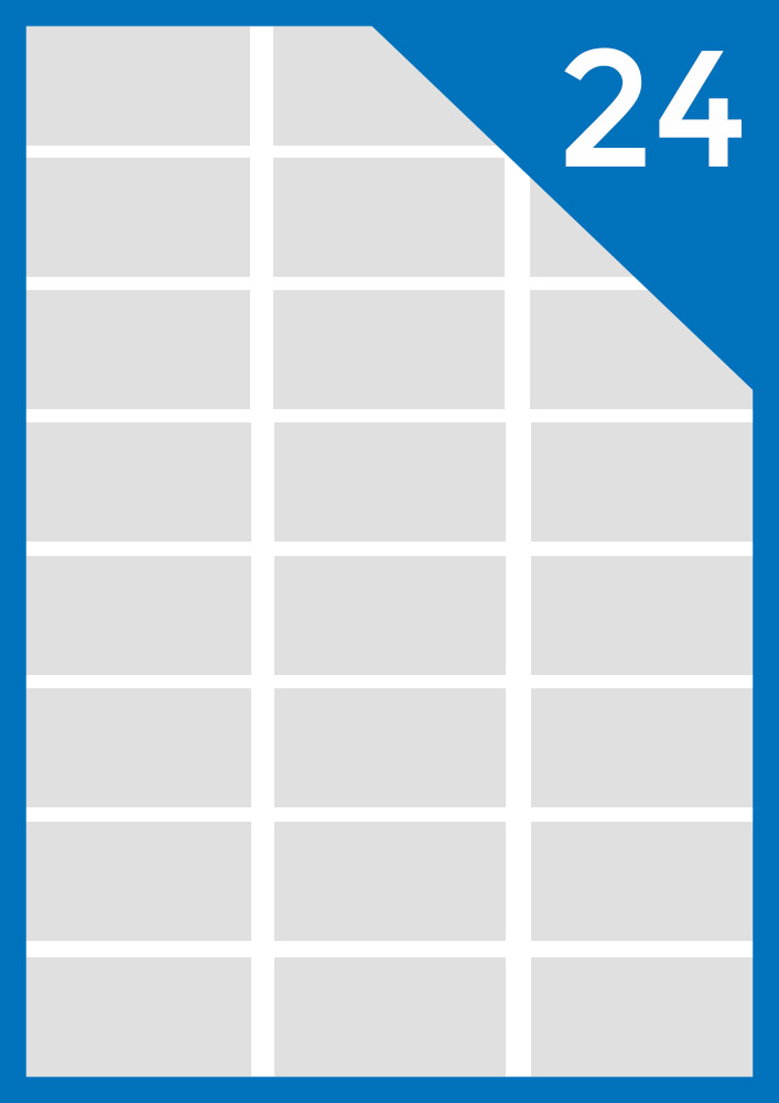 ETIKETE A4 70 x 37,1 mm,24-1, 24 na listu, pakiranje 100 listova