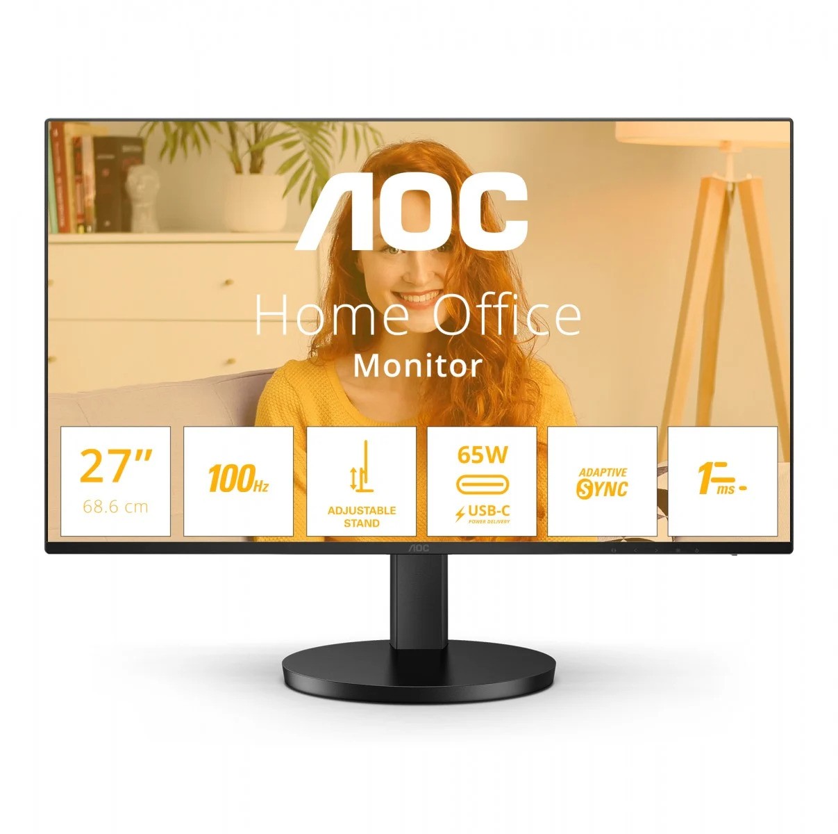 Monitor LED 27" AOC IPS Q27B3CF2, QHD, HDMI, USB-C, HAS, 100Hz
