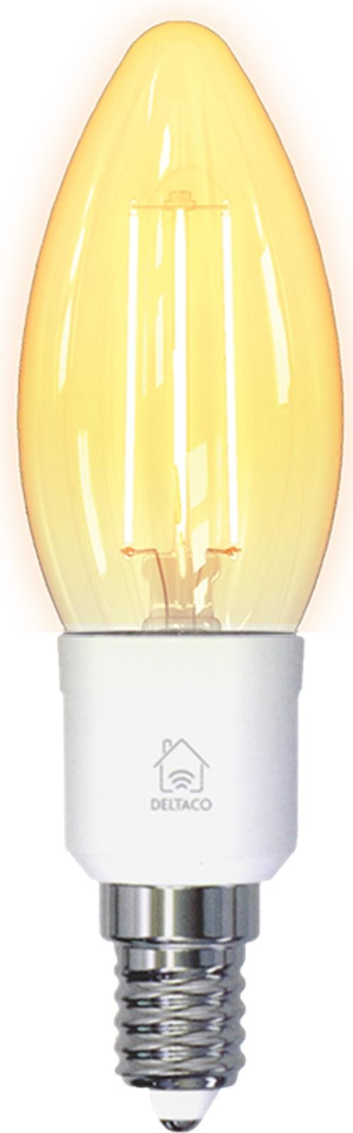 Žarulja LED smart Deltaco, E14, 4.5W, 1800K-6500K, filament