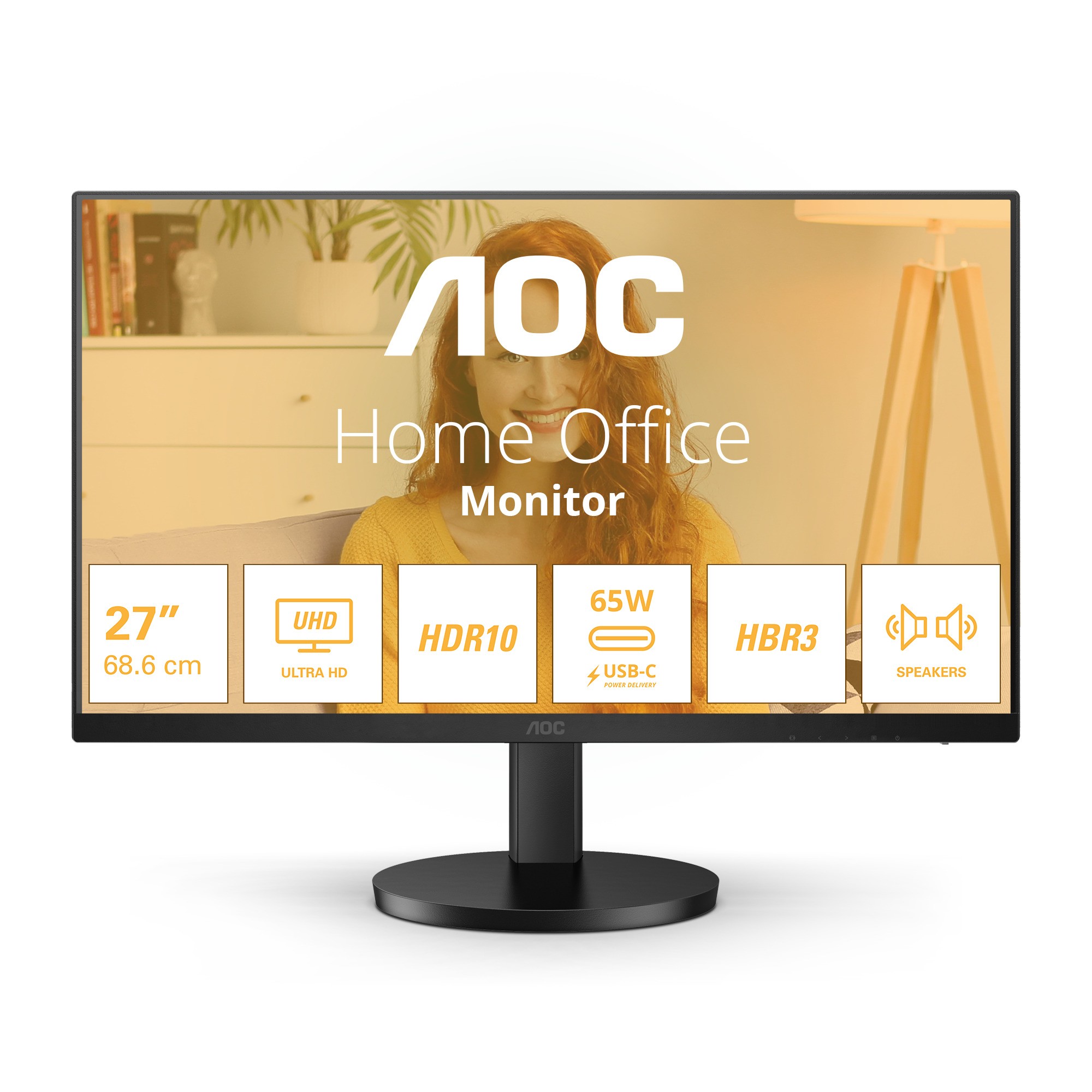 Monitor LED 27" AOC U27B3CF, 4K, 2xHDMI, USB, USB-C, zvučnik, HAS