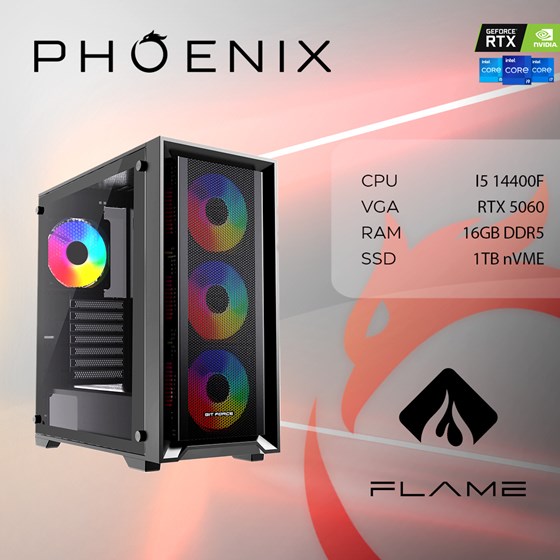 Stolno računalo Fenix 503 Intel i5 14400F,16GB DDR5,RTX 5060 8GB,600W 80+