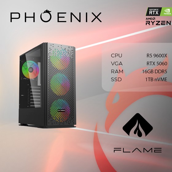 Stolno računalo Fenix 509 AMD Ryzen 5 9600X,16GB DDR5,NVMe SSD 1TB,RTX 5060 8GB