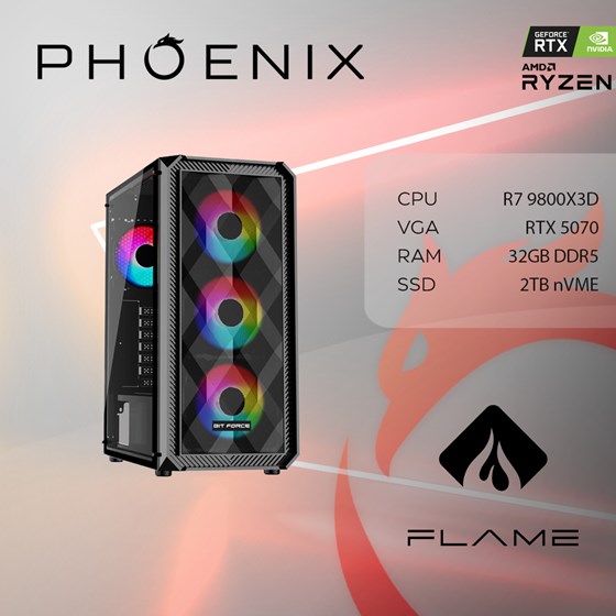 Stolno računalo Fenix 510 AMD Ryzen 7 9800X3D,32GB DDR5,RTX 5070 12GB