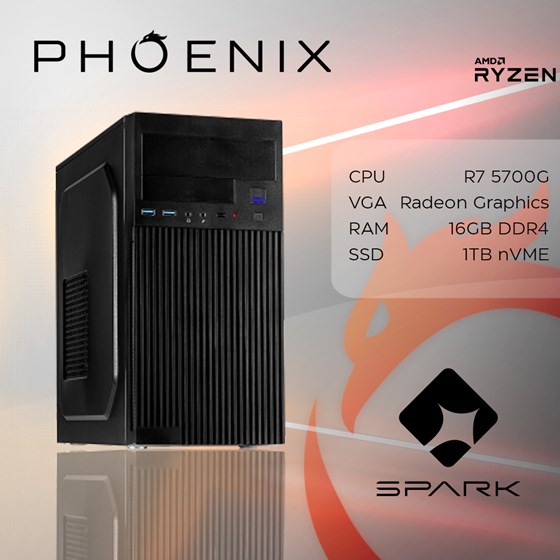 Stolno računalo Fenix 247 AMD Ryzen 7 5700G,16GB DDR4, NVMe SSD 1TB,dos